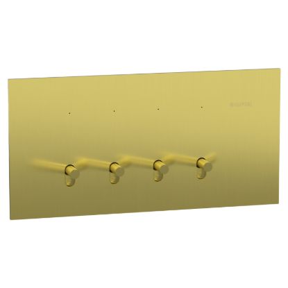 Picture of Switch, Clipsal Solis T Series, 4 gangs, horizontal, 16AX/20A, brushed brass