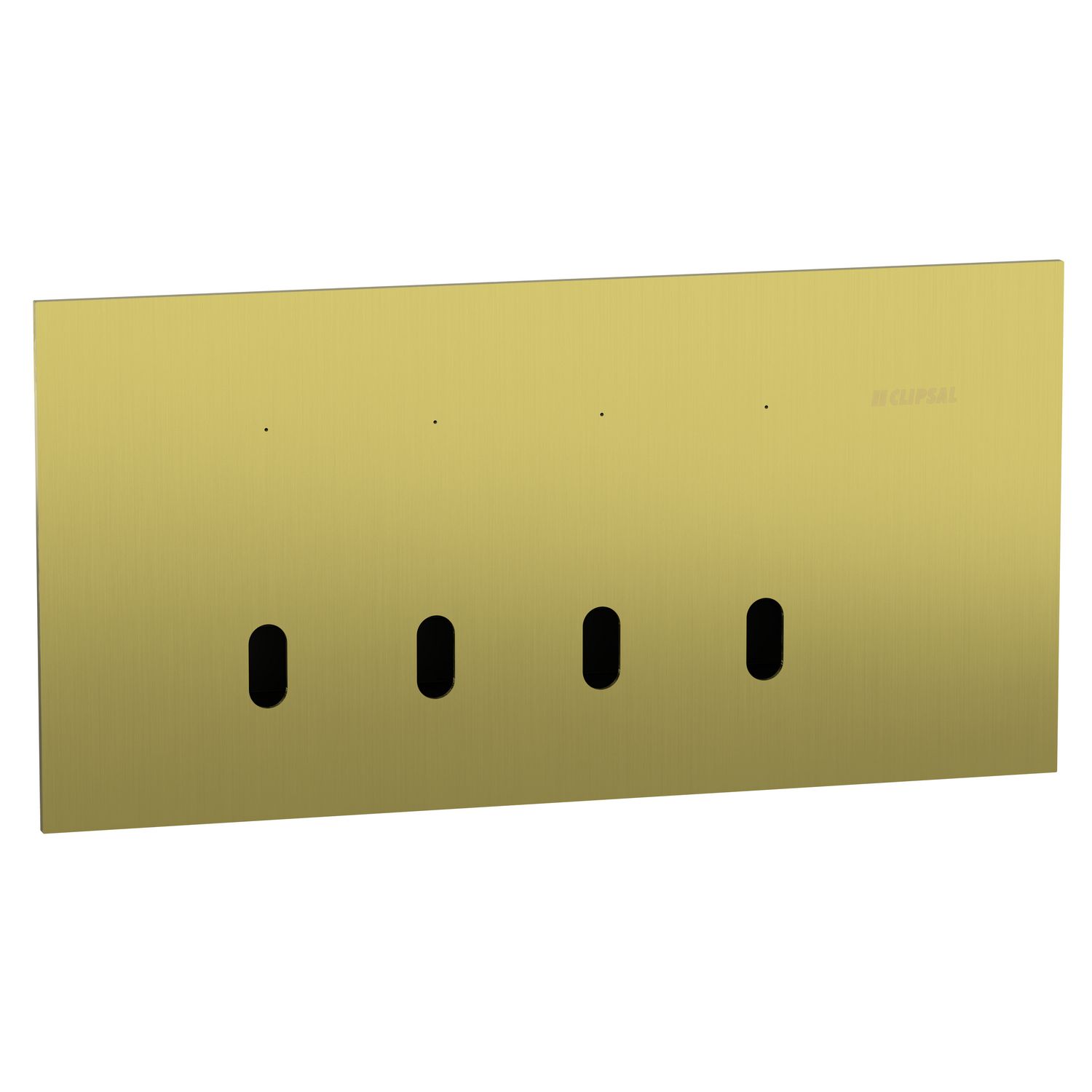 Picture of Grid plate with cover frame, Clipsal Solis T Series, for switch, horizontal, 4 gangs, brushed brass