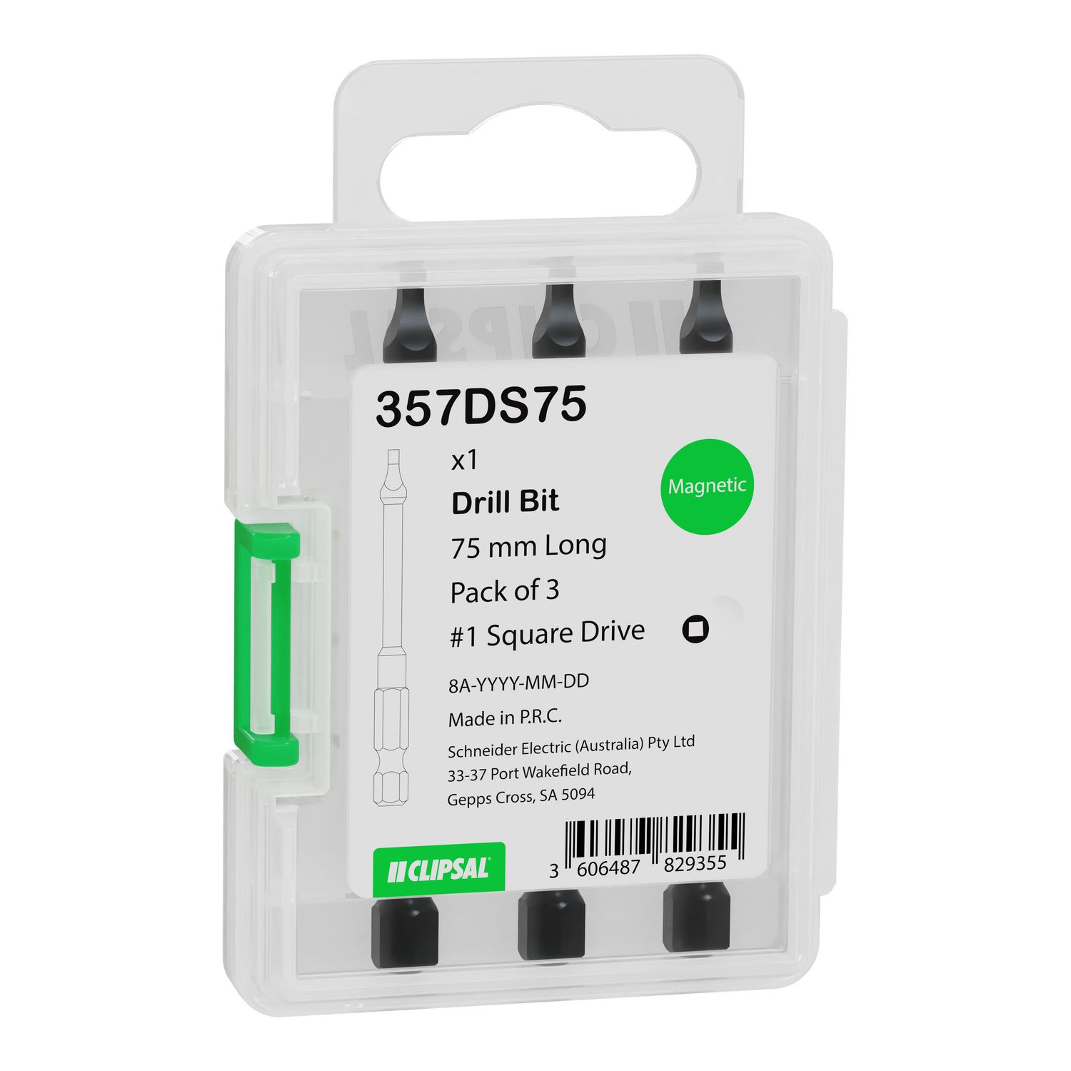 Picture of Driver bit, Clipsal General Accessories, square head, #1X75mm, pack of 3