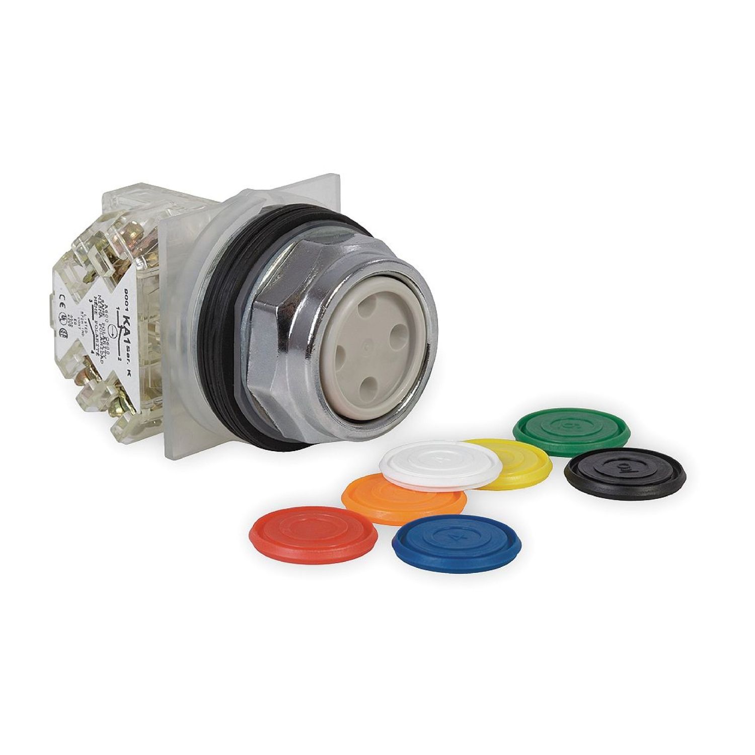 Picture of Push button, Harmony 9001K, metal, flush, 7 colours choice, 30mm, spring return, 1NO