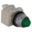 Picture of Push-to-test pilot light, Harmony 9001K, metal, polycarbonate, fresnel, green, 30mm, LED green, 24-28V