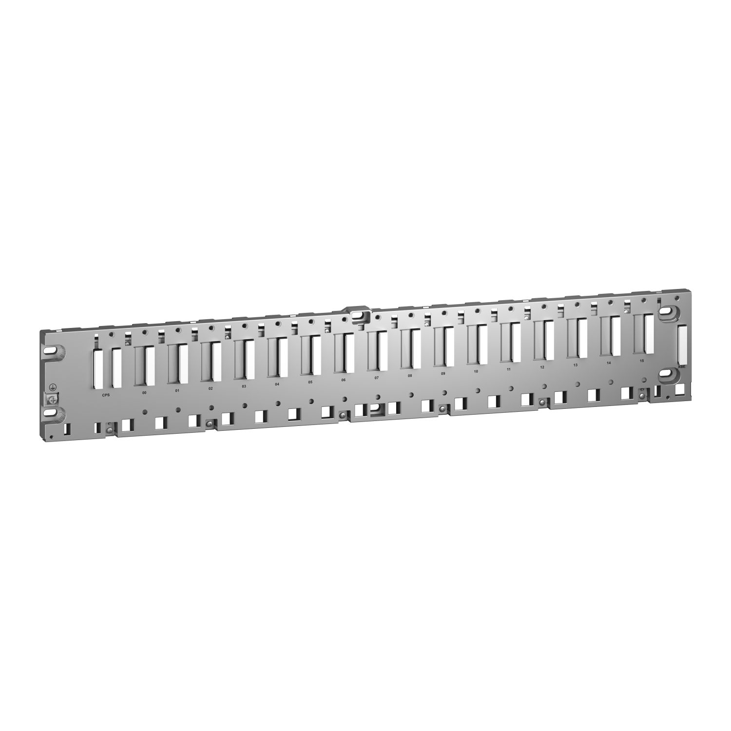 Picture of Backplane, Modicon X80, 16 slots, panel, mounting plate mounted, ruggedized