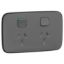 Picture of Switched Socket, Iconic, 2 switch & 2 socket, horizontal, 10A, 230/240V, ash grey