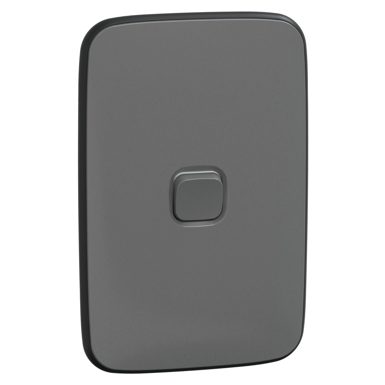 Picture of Switch, Iconic, Assembled, vertical, 1_2way, 1 gang, 10AX, 230/240V, ash grey