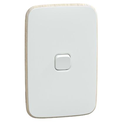 Picture of Switch, Iconic, Assembled, vertical, 1_2way, 1 gang, 10AX, 230/240V, arctic white