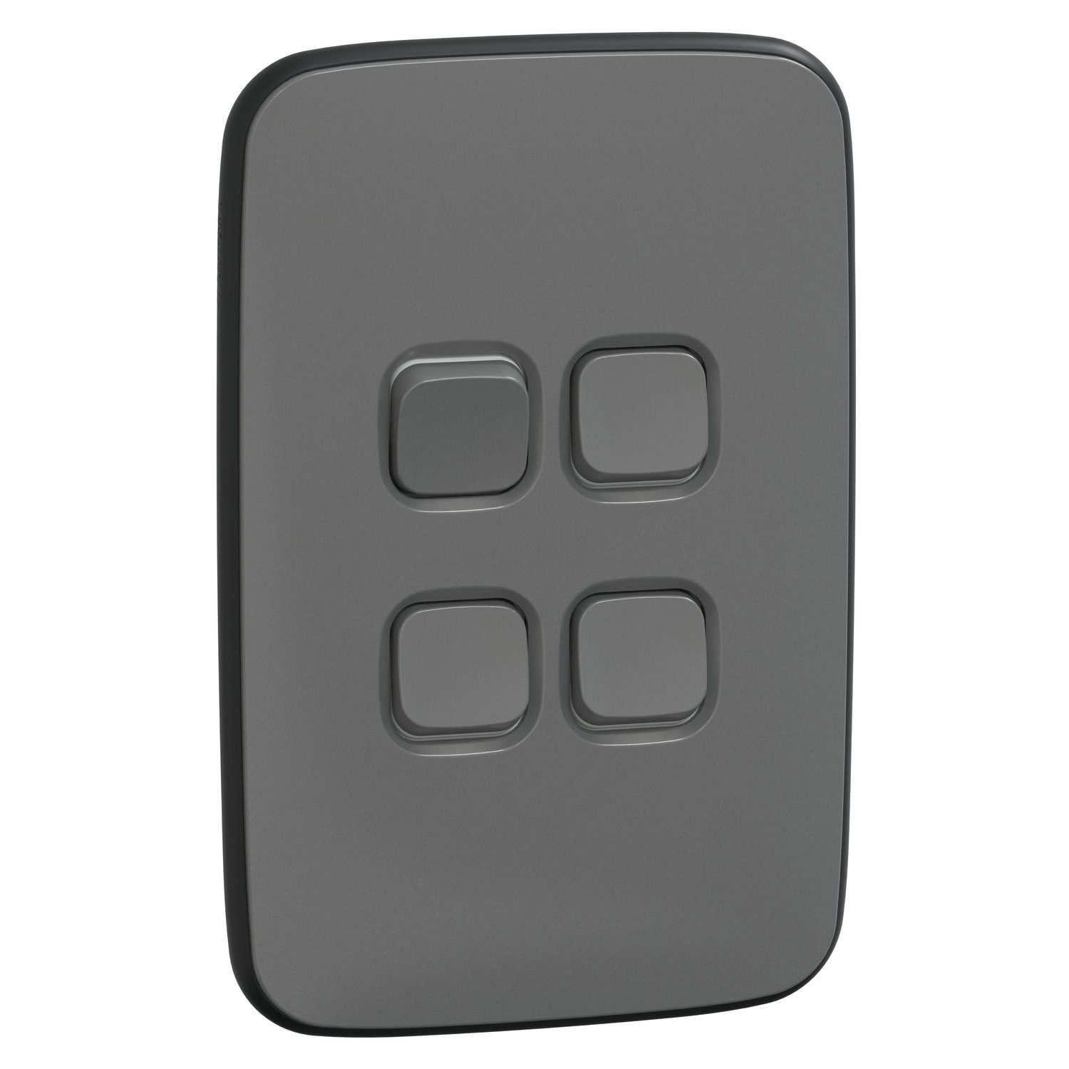 Picture of Switch, Iconic, Assembled, vertical, 1_2way, 4 gangs, 10AX, 230/240V, ash grey