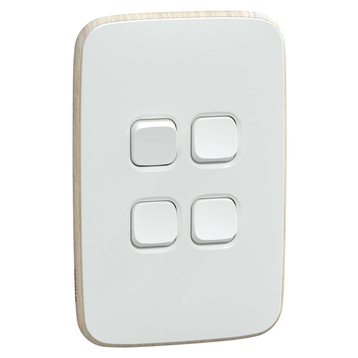Picture of Switch, Iconic, Assembled, vertical, 1_2way, 4 gangs, 10AX, 230/240V, arctic white
