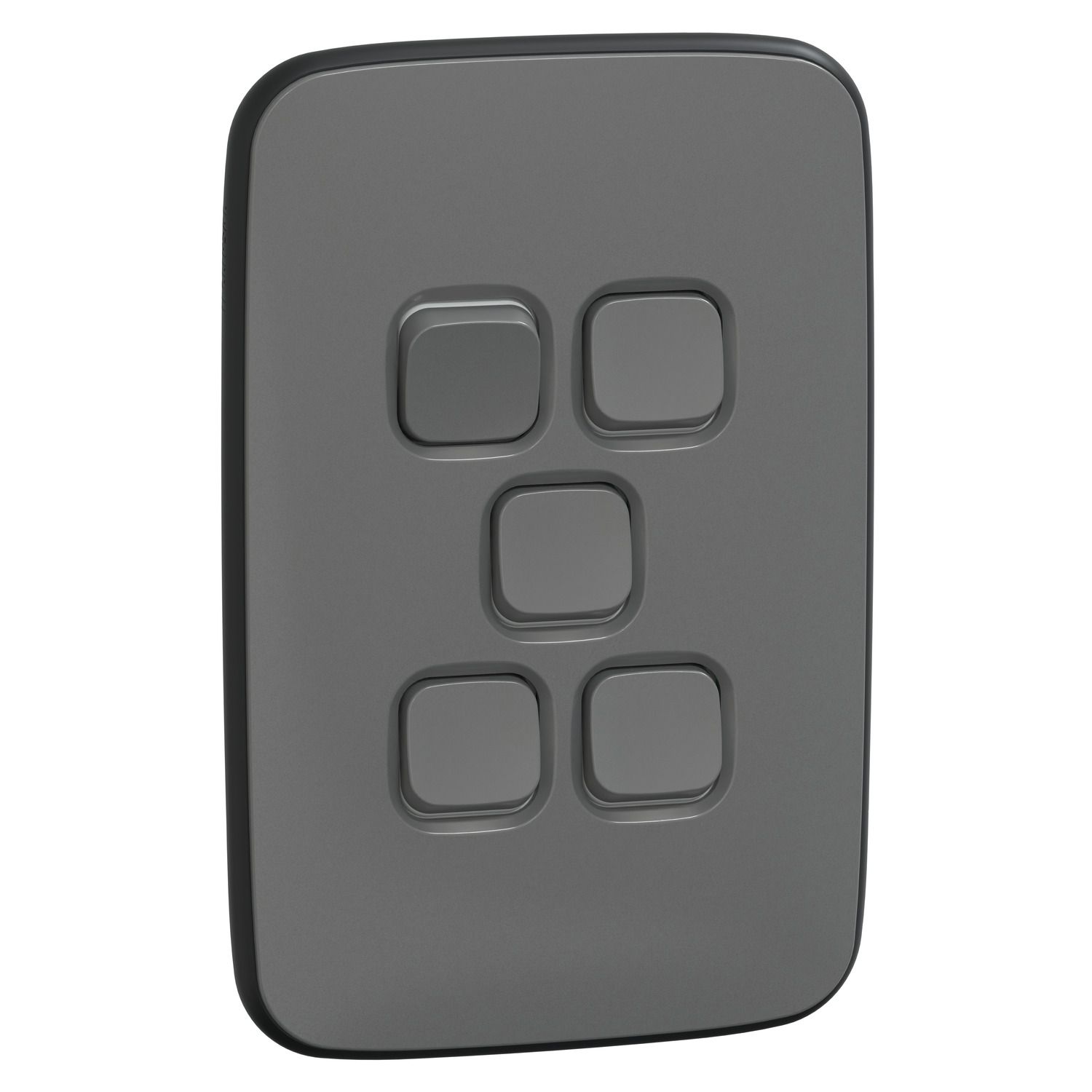 Picture of Switch, Iconic, Assembled, vertical, 1_2way, 5 gangs, 10AX, 230/240V, ash grey