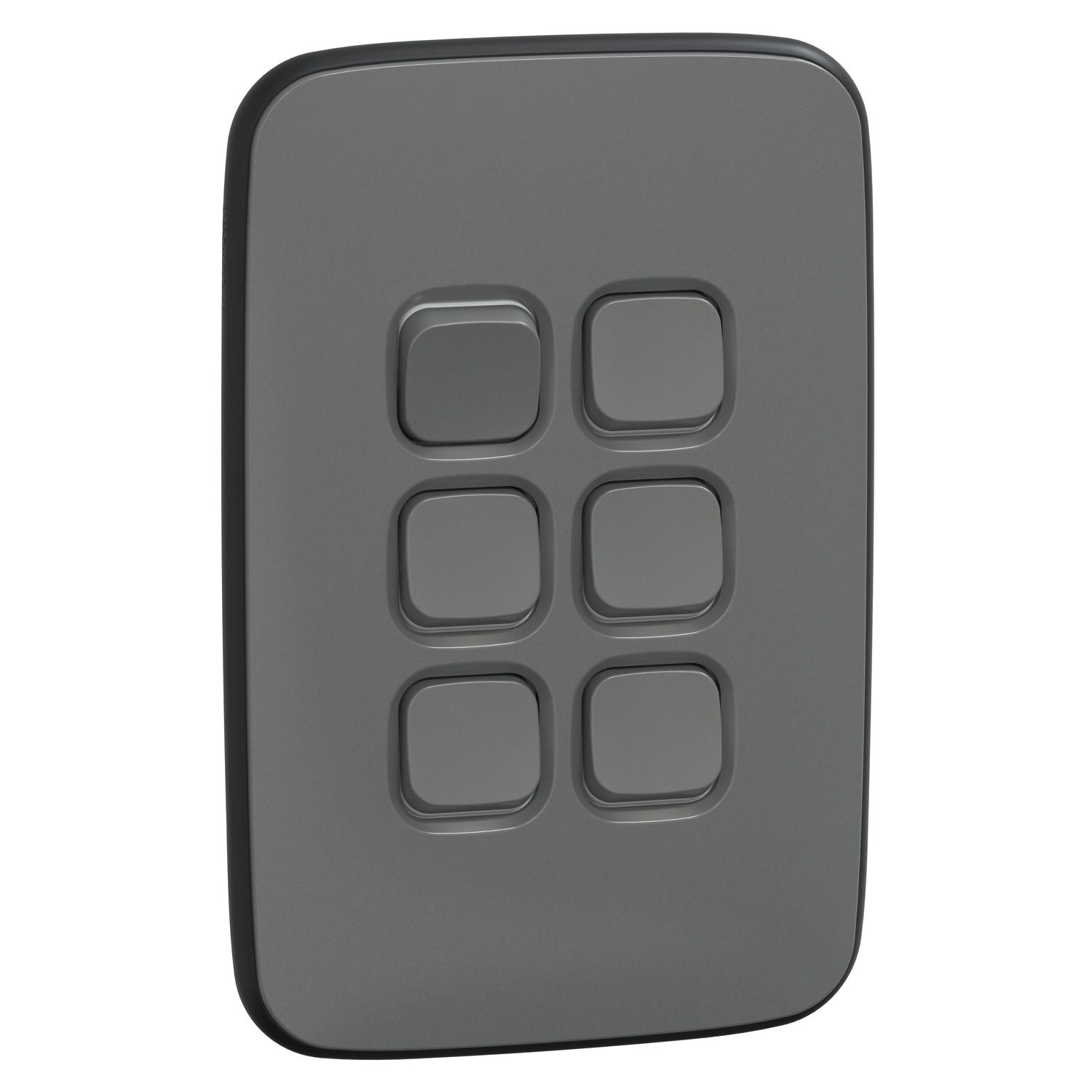 Picture of Switch, Iconic, Assembled, vertical, 1_2way, 6 gangs, 10AX, 230/240V, ash grey