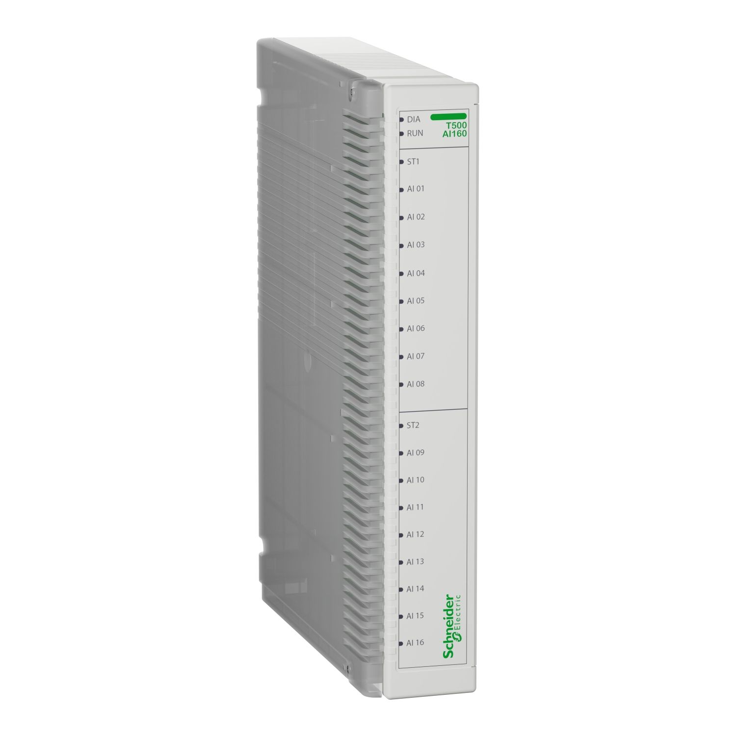 Picture of analog inputs PowerLogic T500, AI160/C2 hot-swappable expansion module 16 analog inputs with 1ms timestamping, connection via terminal block
