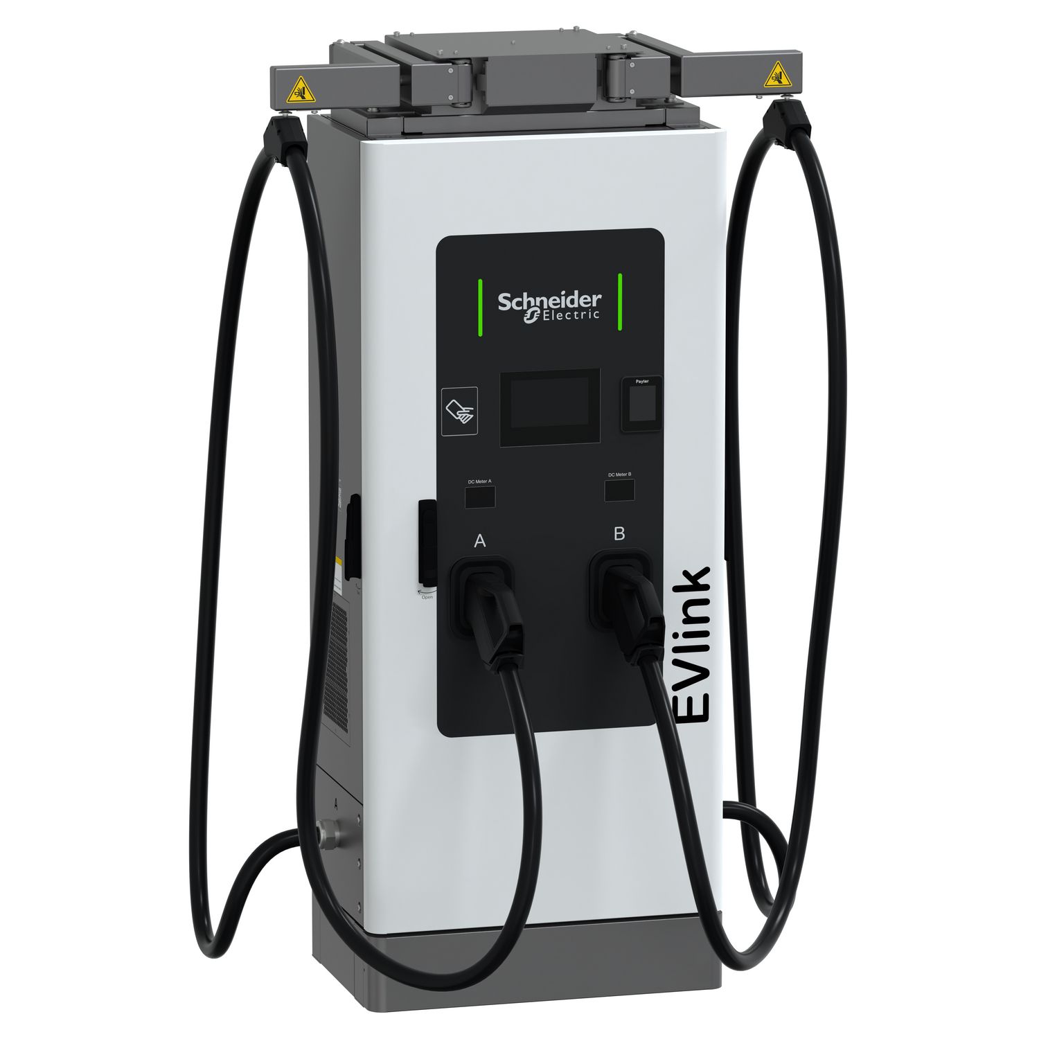 Picture of Fast charging station, EVlink Pro DC 60 V2, 60kW, 2xCCS2, 3.5m cable range, cable management, Payter payment terminal