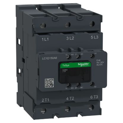 Picture of Contactor, Tesys Deca Advanced, 3P(3NO), AC-3/AC-3e, <=440V, 150A, 48-130V AC/DC coil,lugs-ring or bars