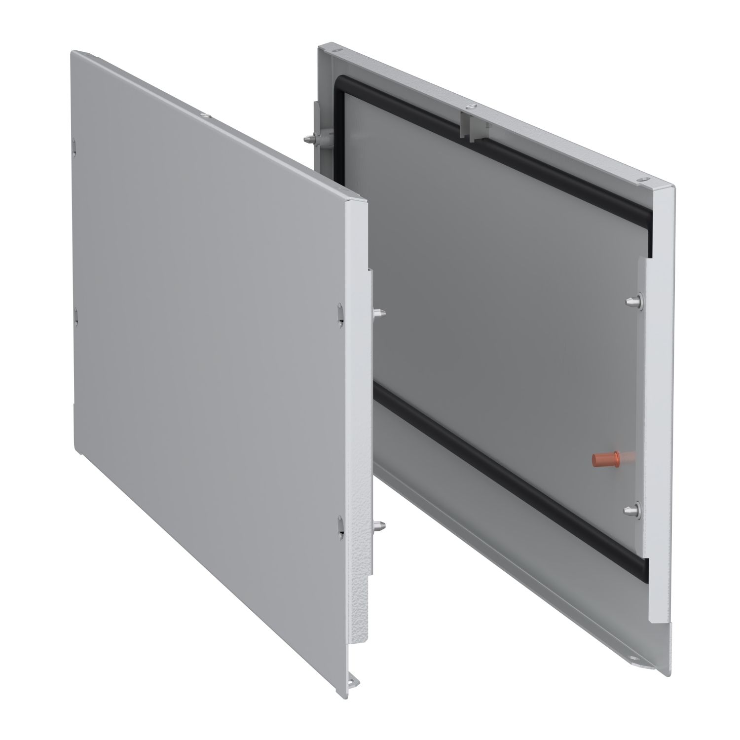 Picture of Side panels, PanelSeT SFN, for busbar chamber D800mm on electrical enclosure, RAL 7035, set of 2