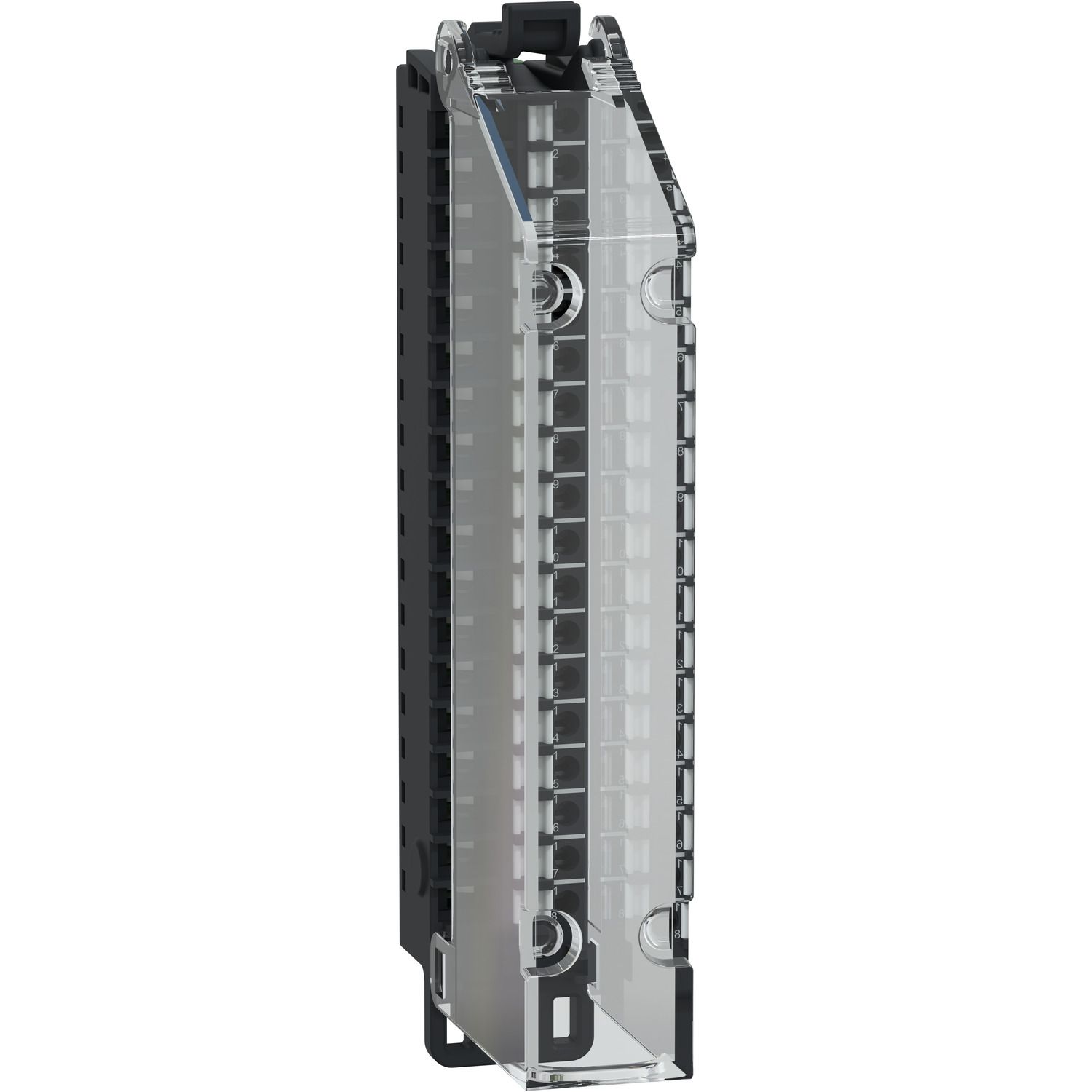 Picture of Spring Terminal Block, 18 Points, 3.81mm Pitch, With Cover, Use on Low Height Module, Hardened, Modicon Edge I/O NTS