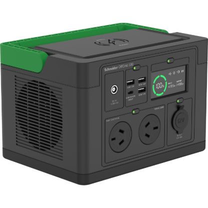 Picture of Schneider OffGrid Portable Power Station 330, 230V, 332Wh Lithium-ion, LCD, 2 AS3112 Australian outlets, Sinewave, 3 USB-A, 1 USB-C, Wireless Charger