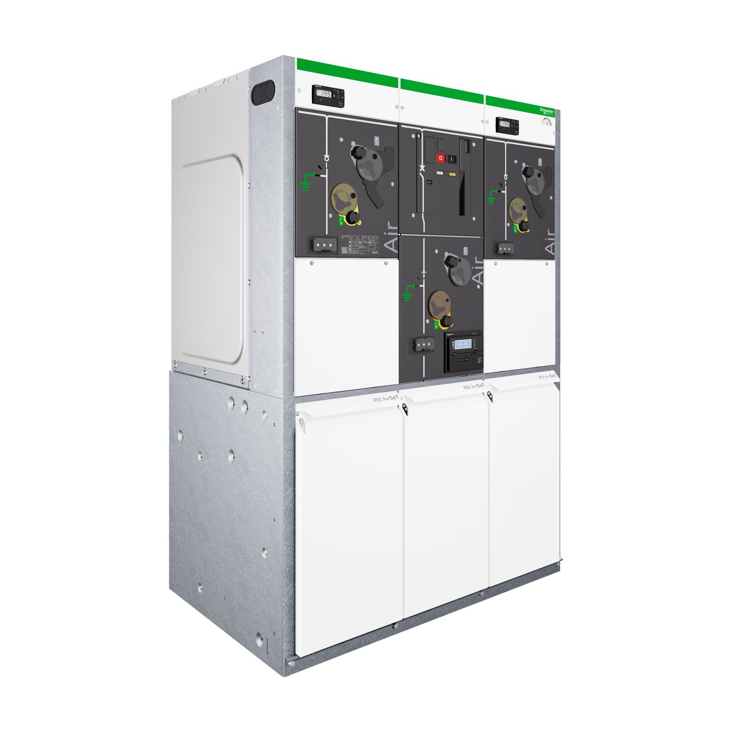 Picture of Ring Main Unit, RM AirSeT, 12kV, non-extensible, 3 functions, IBI, 50Hz, 630A, 20kA 1s, height 1.6m