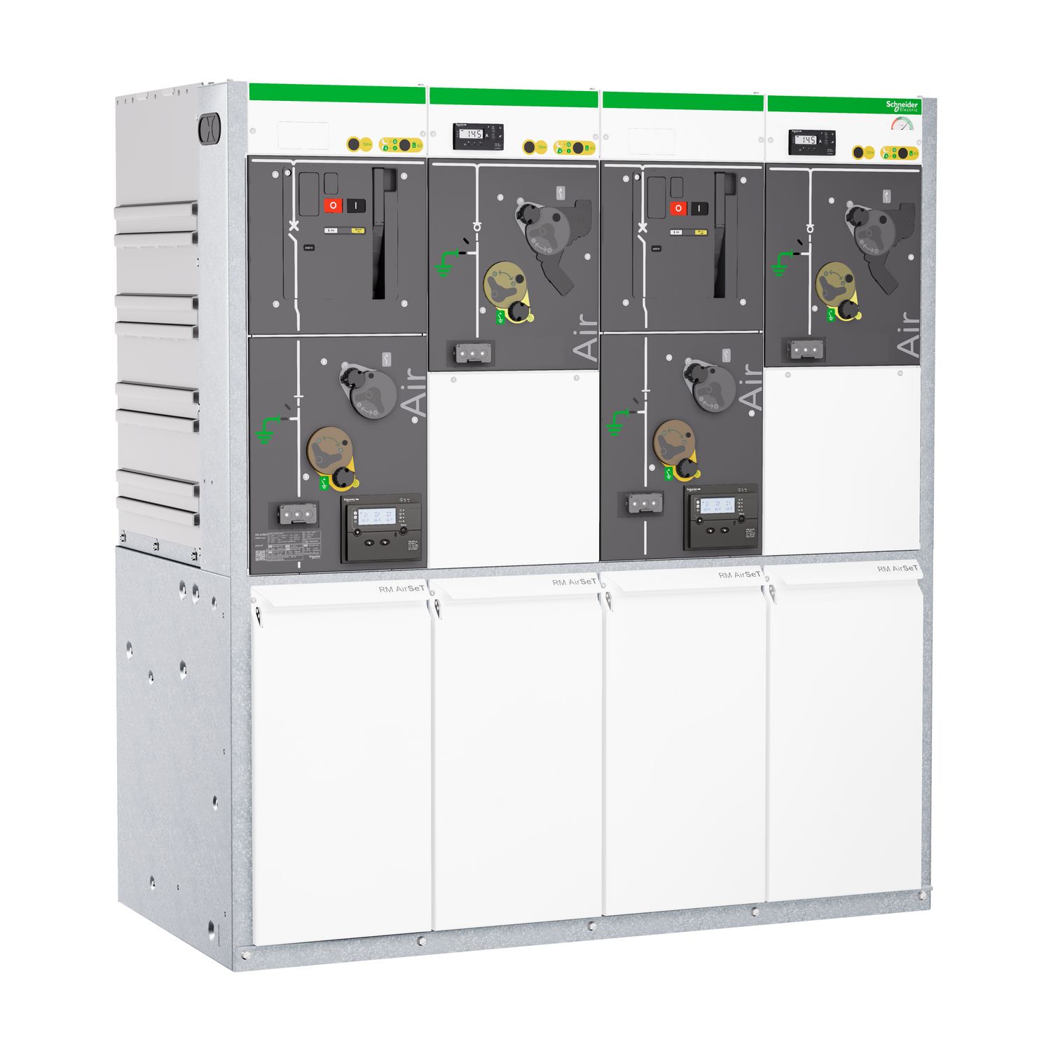 Picture of Ring Main Unit, RM AirSeT, 24kV, non-extensible, 4 functions, BIBI, 50Hz, 200A, 20kA 1s, height 1.6m