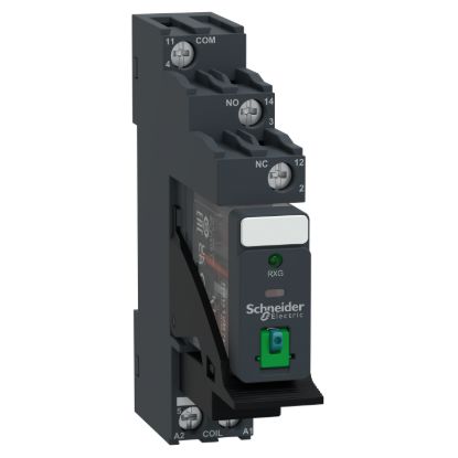 Picture of interface plug in relay, Harmony Electromechanical Relays,  pre assembled, 10A, 1CO, with LED, lockable test but to n, 24V DC