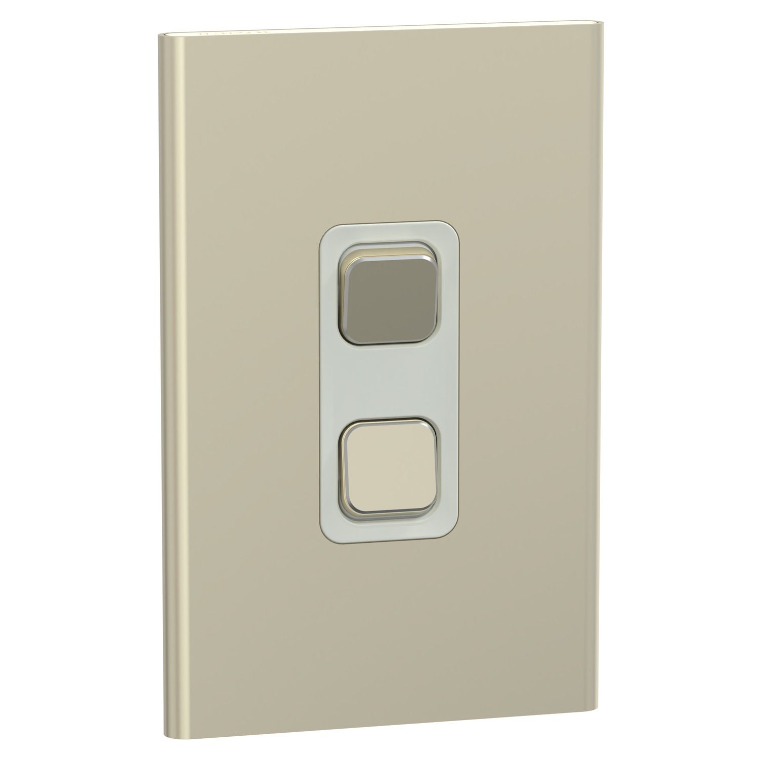 Picture of Switch, Iconic, Assembled, vertical, 1_2way, 2 gangs, 10AX, 230/240V, crowne