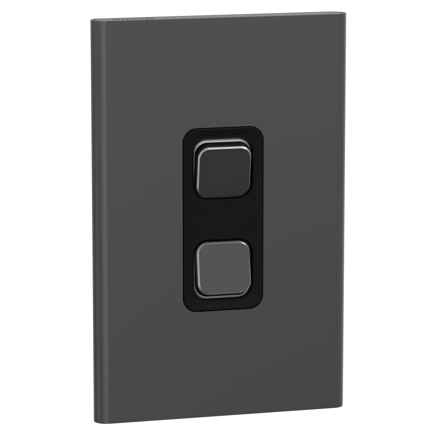 Picture of Switch, Iconic, Assembled, vertical, 1_2way, 2 gangs, 10AX, 230/240V, silver shadow