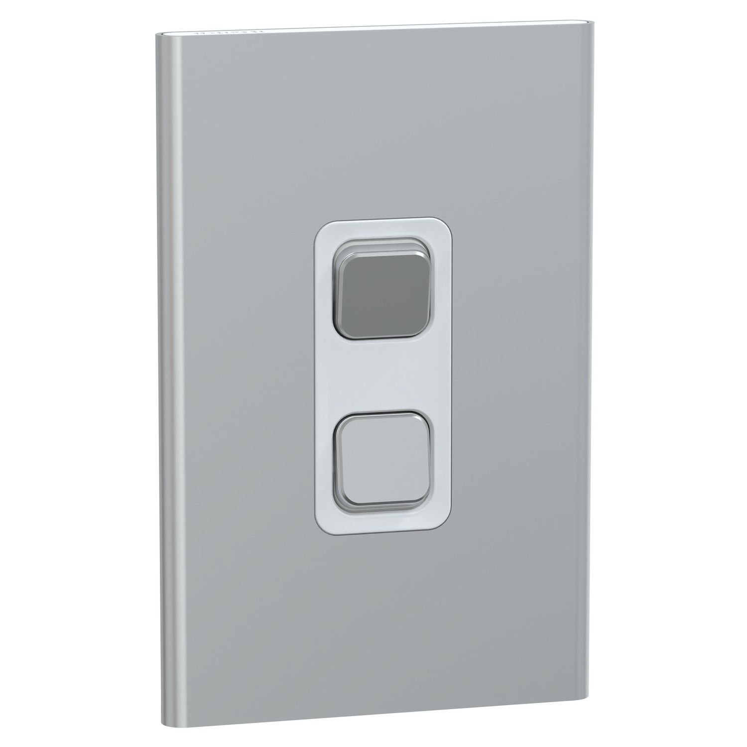 Picture of Switch, Iconic, Assembled, vertical, 1_2way, 2 gangs, 10AX, 230/240V, silver