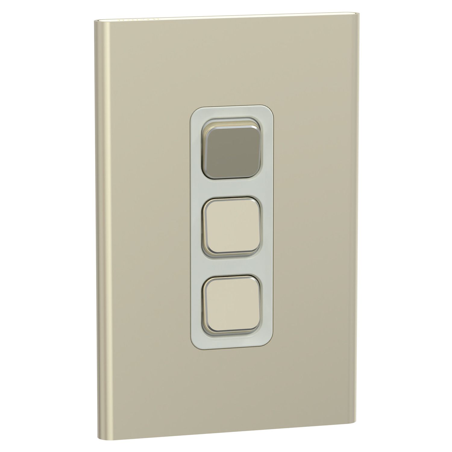 Picture of Switch, Iconic, Assembled, vertical, 1_2way, 3 gangs, 10AX, 230/240V, crowne