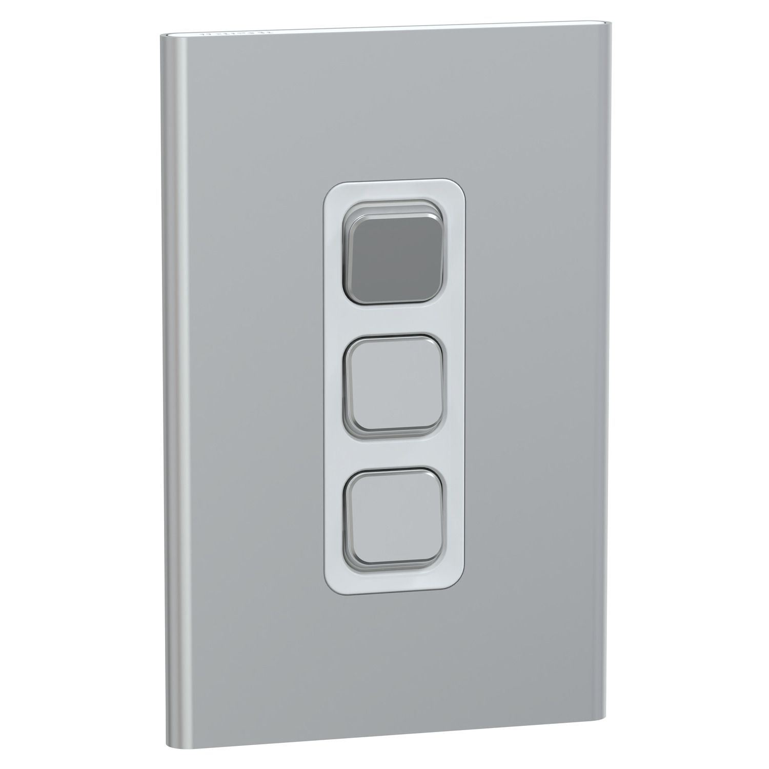 Picture of Switch, Iconic, Assembled, vertical, 1_2way, 3 gangs, 10AX, 230/240V, silver