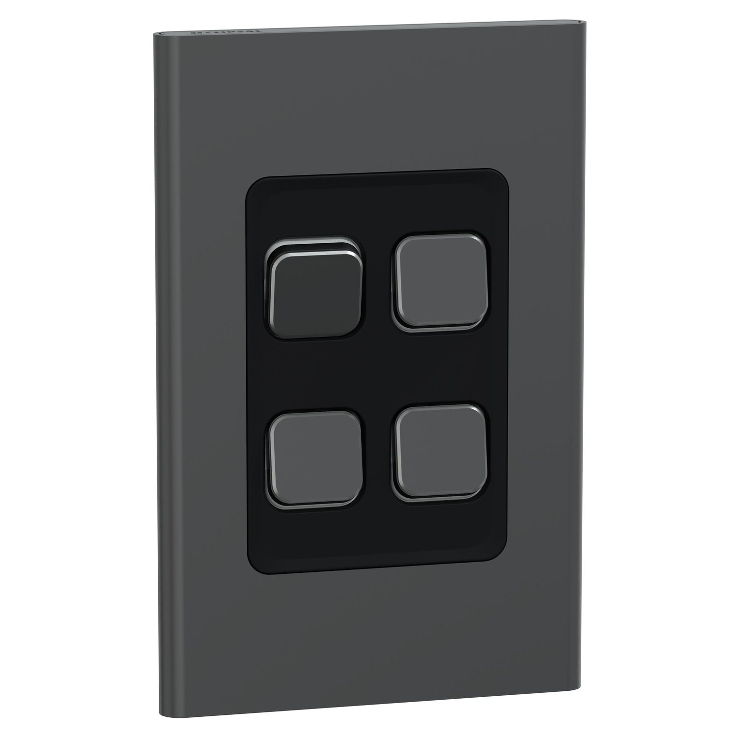 Picture of Switch, Iconic, Assembled, vertical, 1_2way, 4 gangs, 10AX, 230/240V, silver shadow