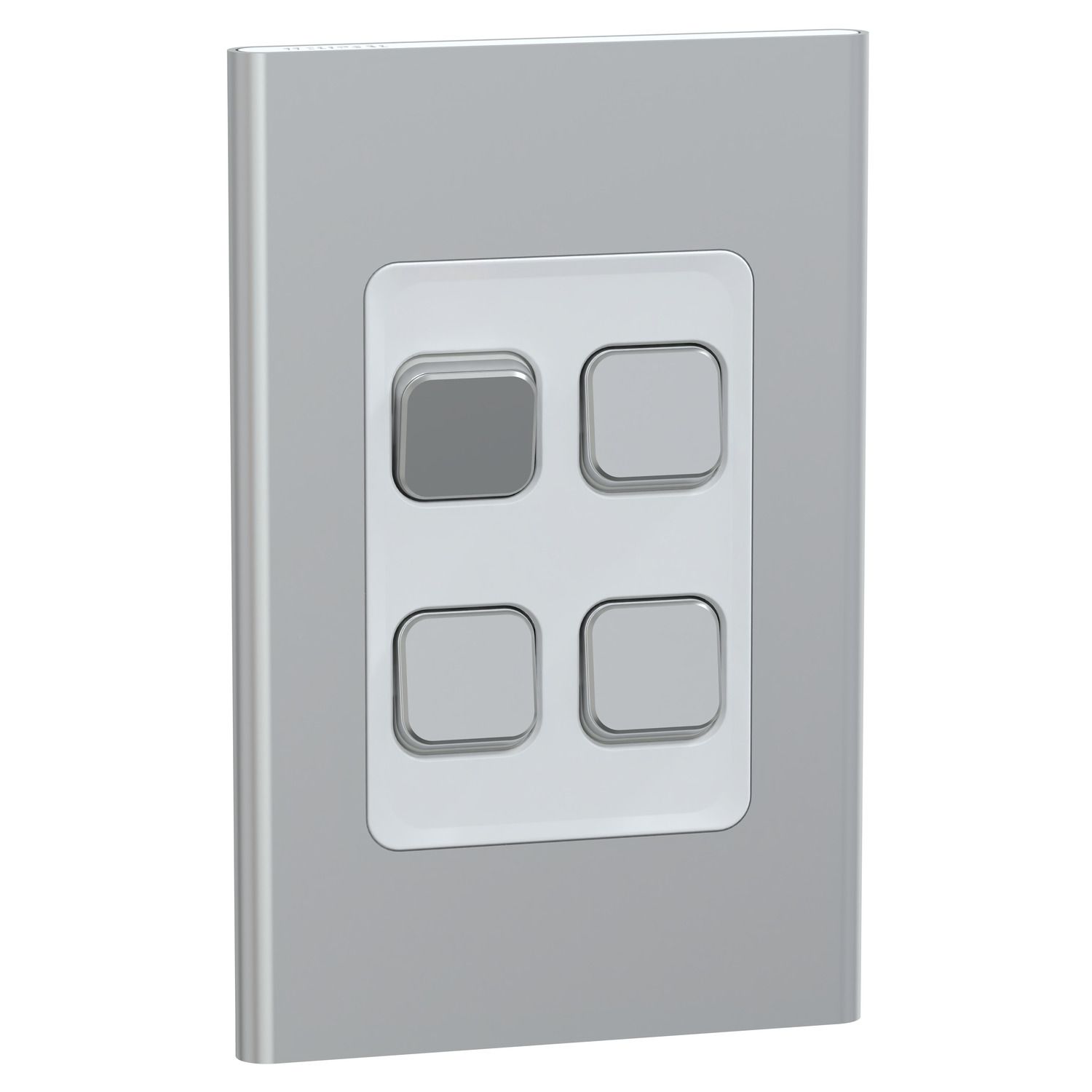 Picture of Switch, Iconic, Assembled, vertical, 1_2way, 4 gangs, 10AX, 230/240V, silver