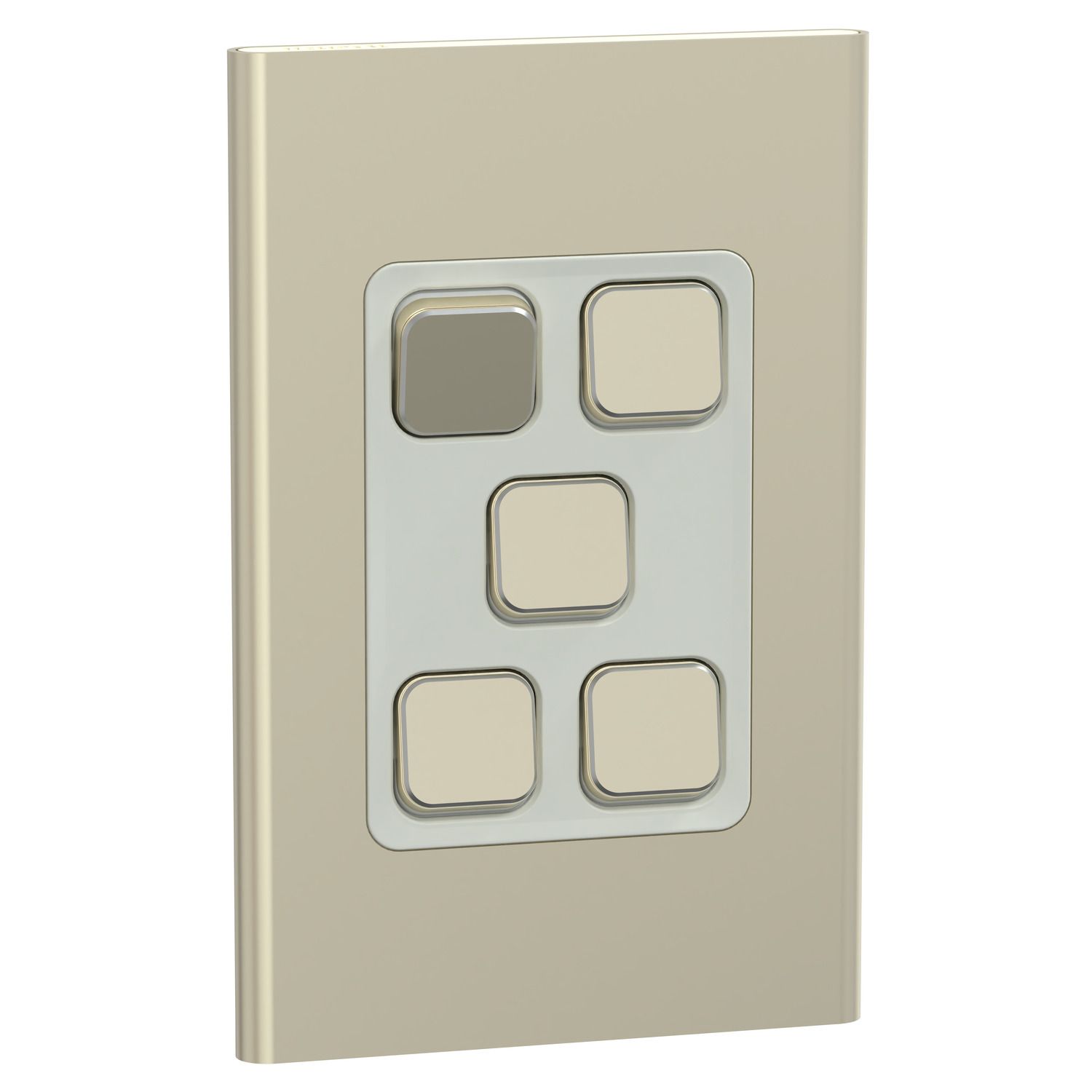 Picture of Switch, Iconic, Assembled, vertical, 1_2way, 5 gangs, 10AX, 230/240V, crowne