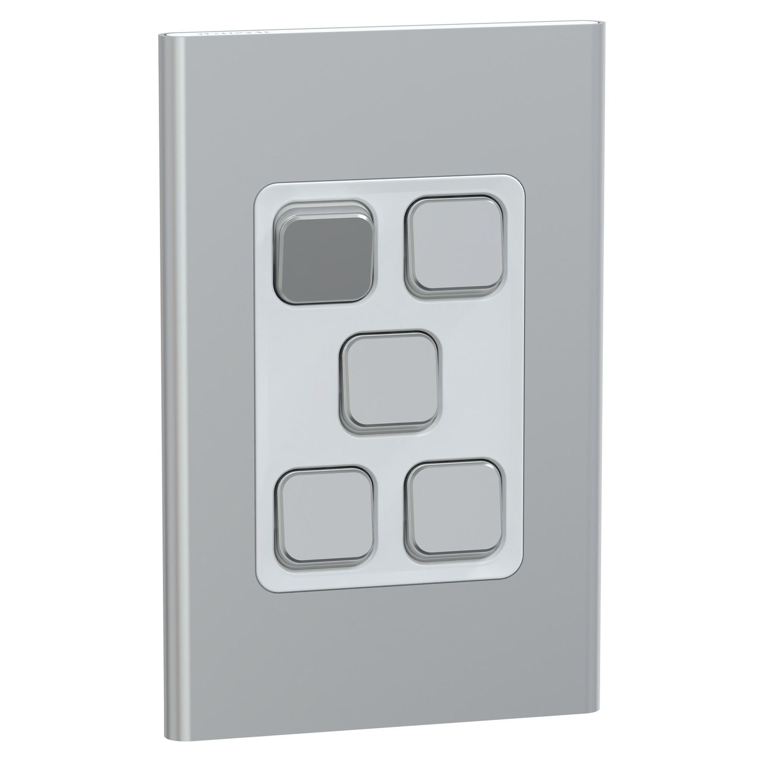 Picture of Switch, Iconic, Assembled, vertical, 1_2way, 5 gangs, 10AX, 230/240V, silver