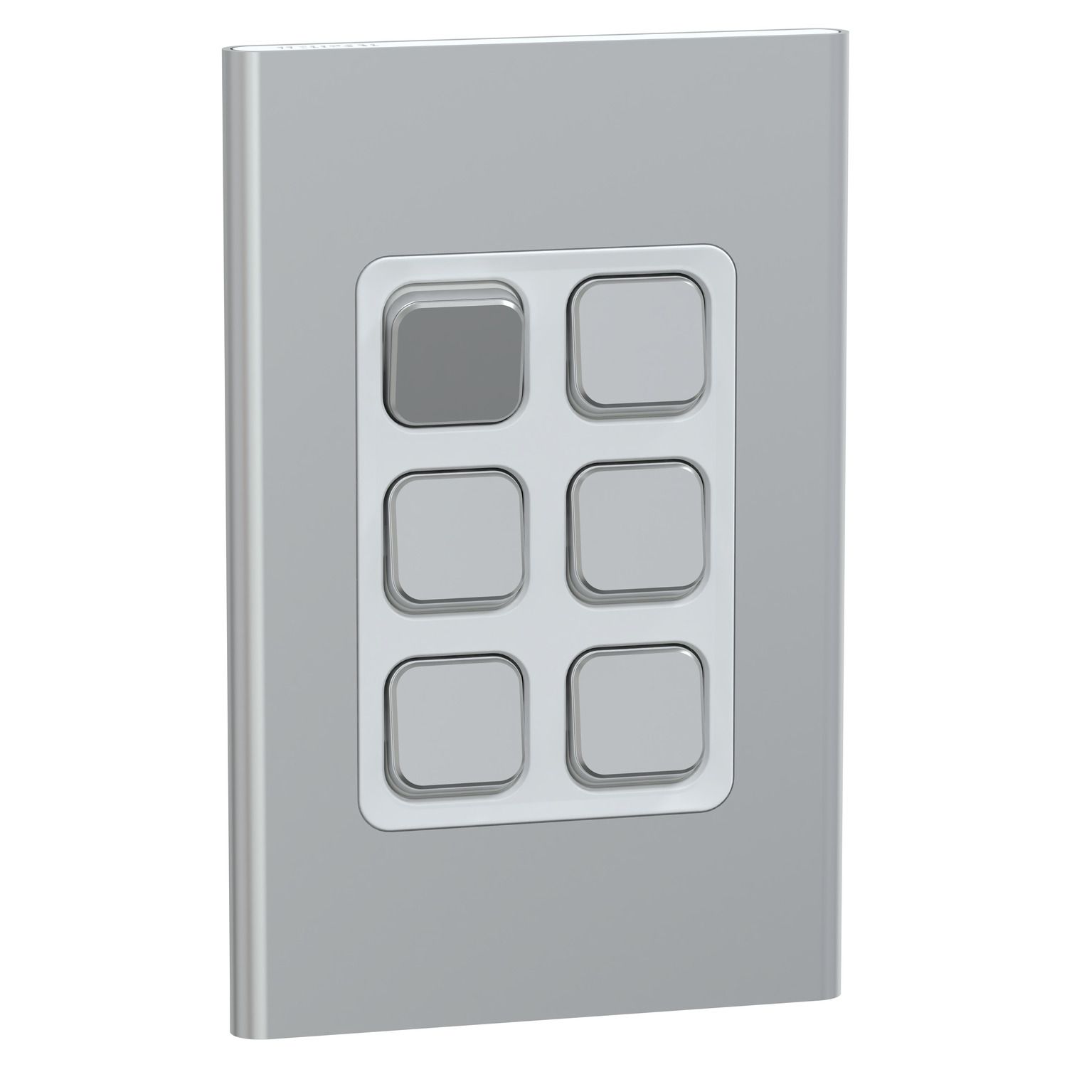 Picture of Switch, Iconic, Assembled, vertical, 1_2way, 6 gangs, 10AX, 230/240V, silver