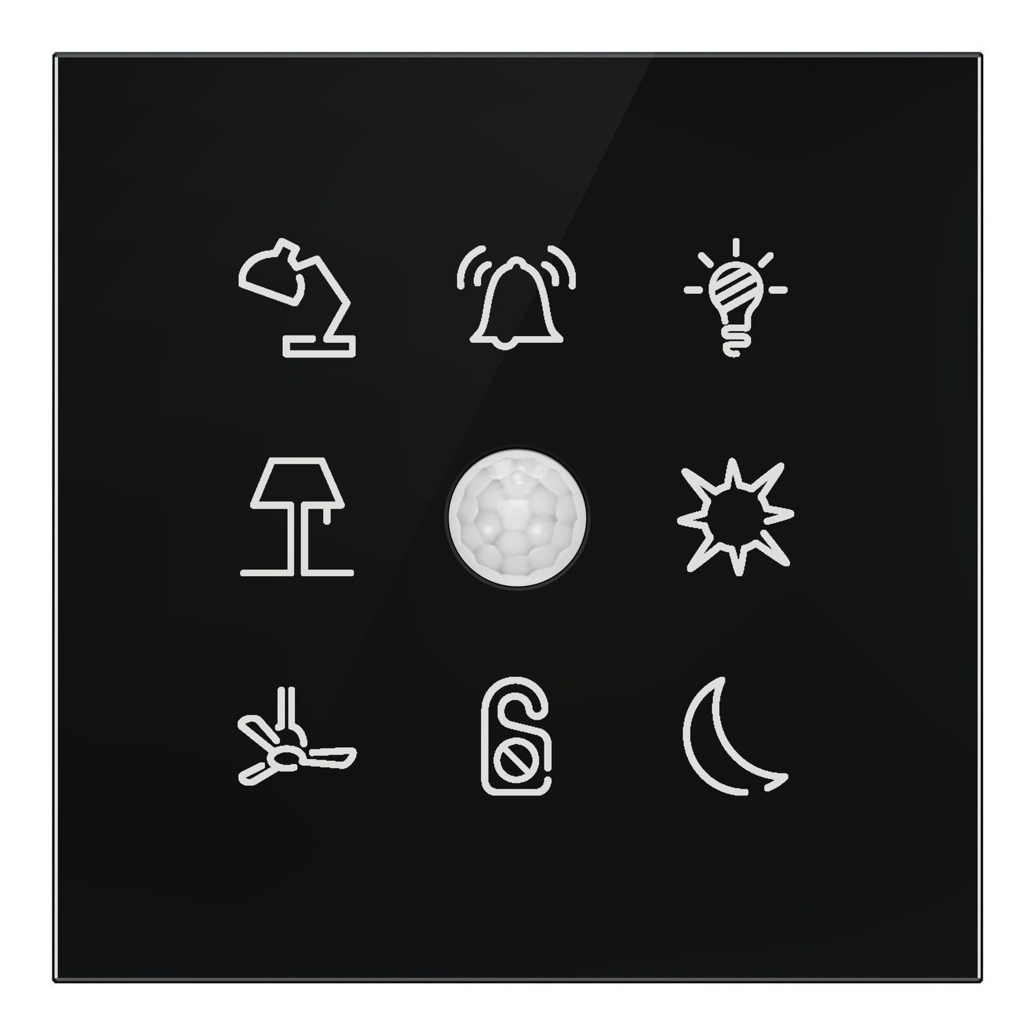 Picture of SpaceLogic Modbus 8 button Glass touch Panel with PIR sensor