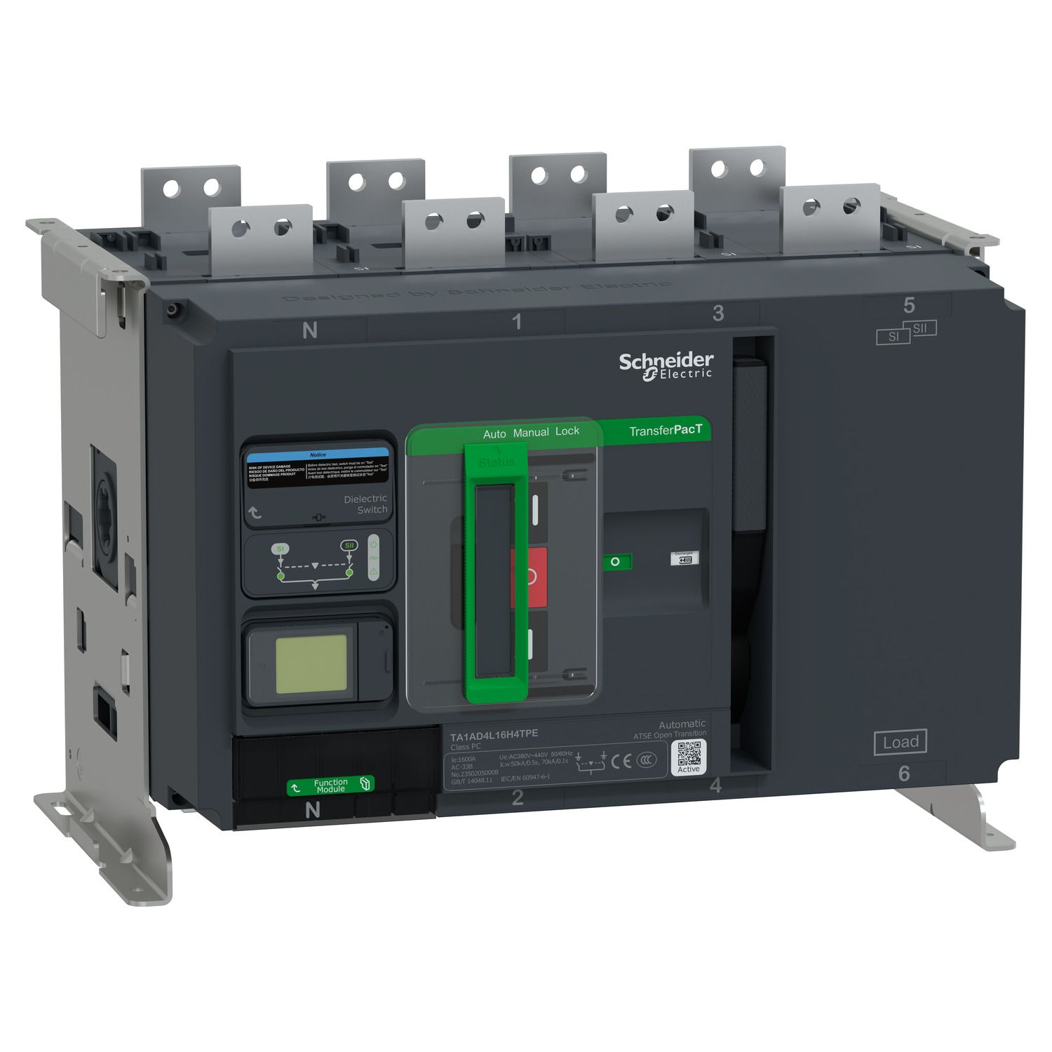 Picture of automatic transfer switch, TransferPacT, 1000A, 400V, 4P, LCD, TA1A