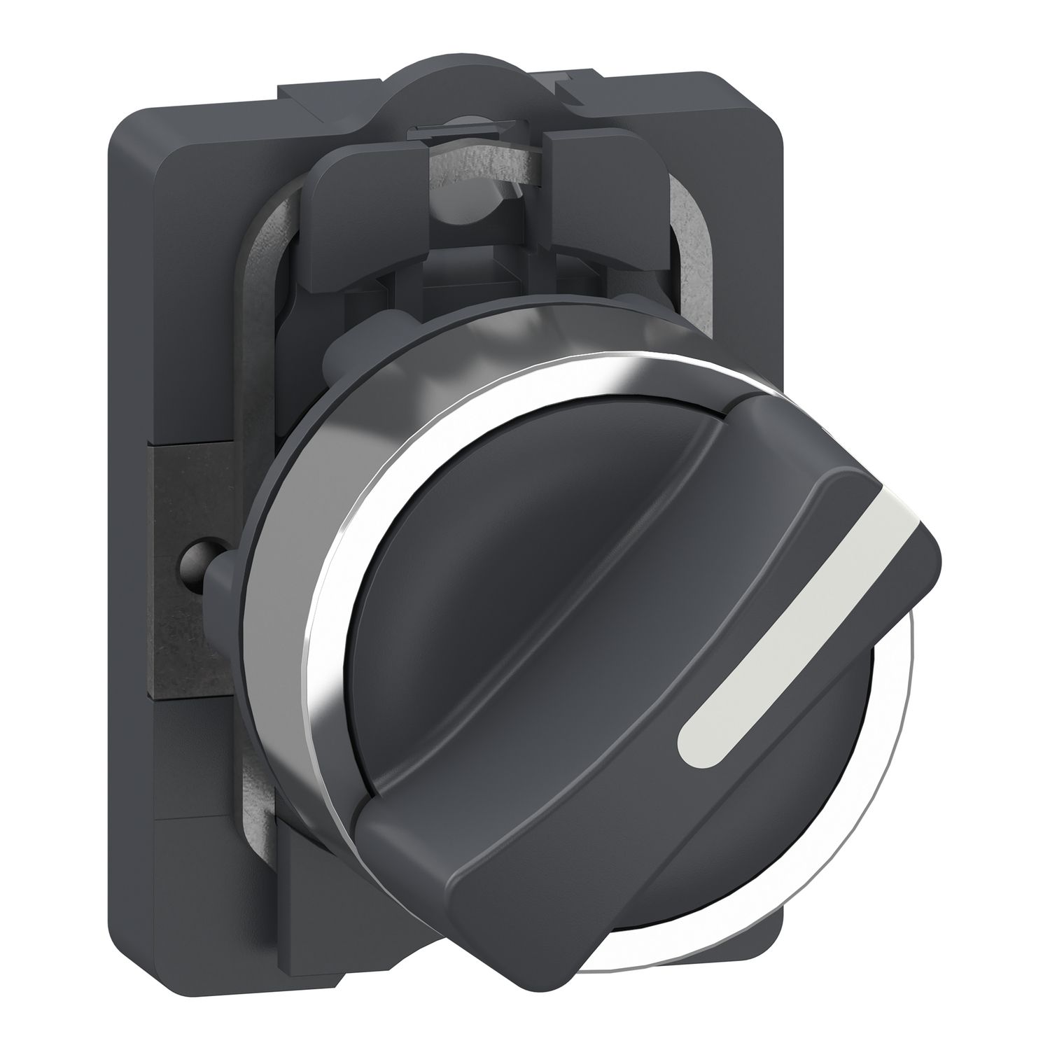 Picture of Complete selector switch, Easy Harmony XA2, plastic short handle, 22mm, 2-position, 1NO, stay put, black