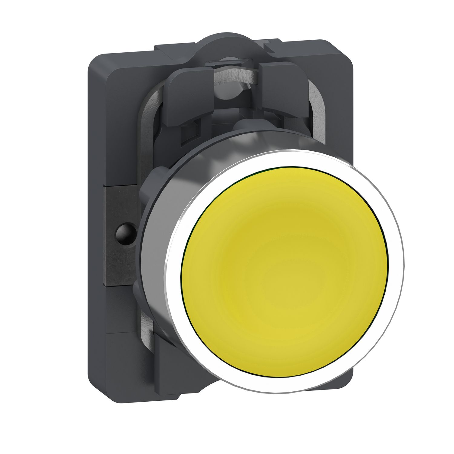 Picture of Complete push button, Easy Harmony XA2, plastic head, 22mm, yellow, 1NO, self-lock, unmarked