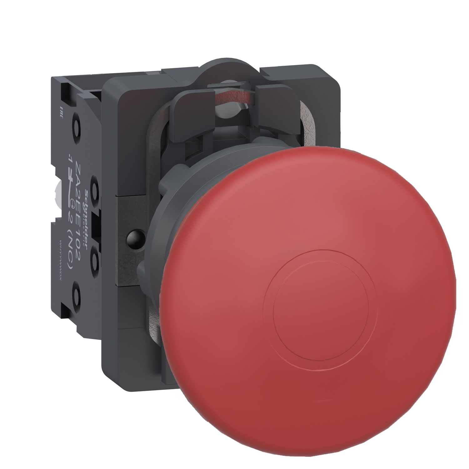 Picture of Complete emergency switching off push button, Easy Harmony XA2, plastic head, 22mm, push pull, 40mm, 1NC, red