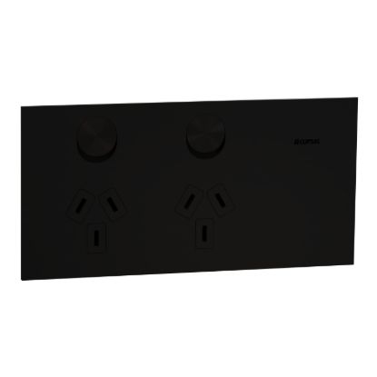 Picture of Double Switch Power Point, Clipsal Solis T Series, Horizontal Mount, 230V-240V, 10A