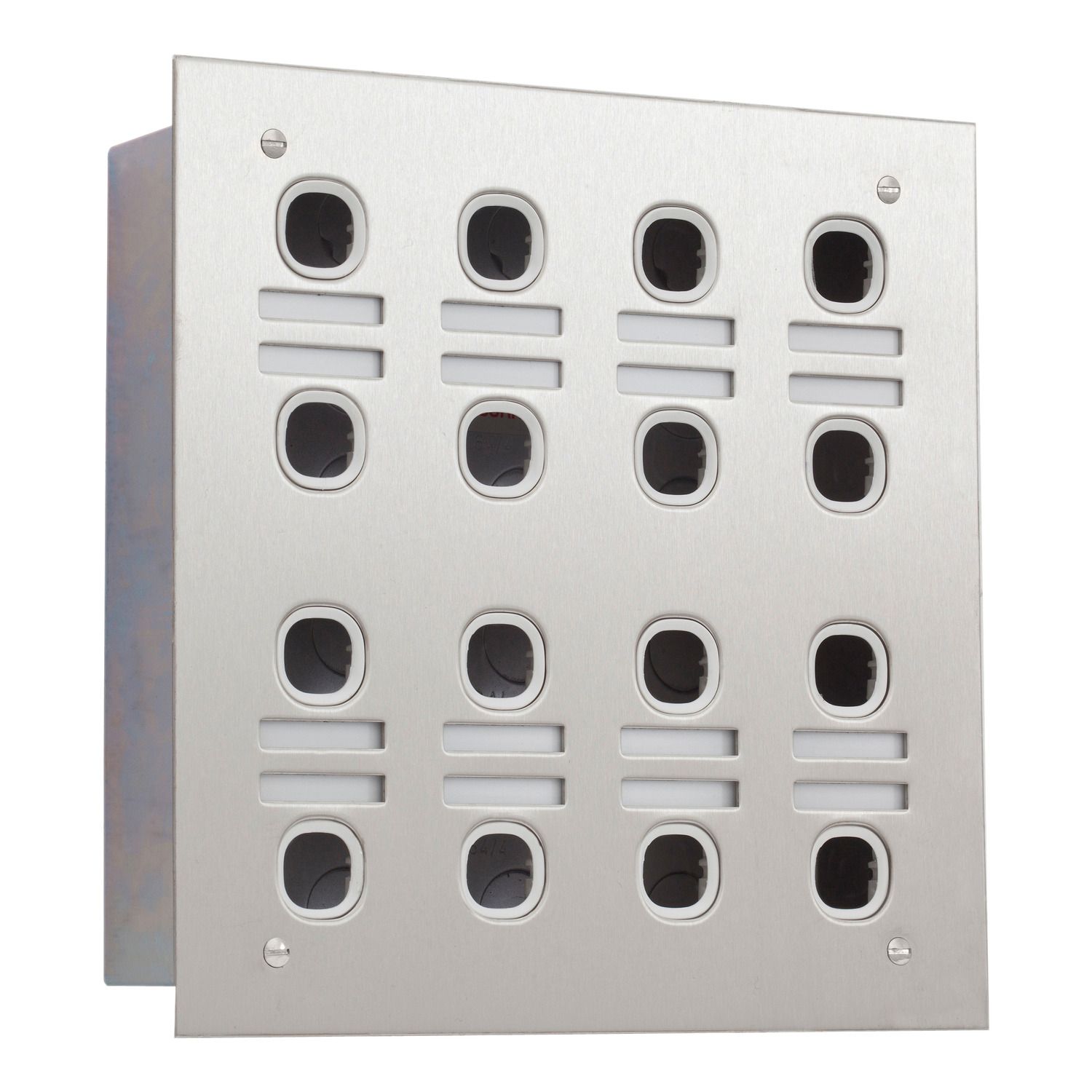 Picture of Labelled Switch Plate, Metal Plate Series, 16 Gang, Stainless Steel, 4 Rows of 4