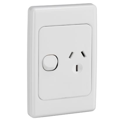Picture of Switch Socket Outlet, 2000 Series, Single, 250V, 10A, Vertical