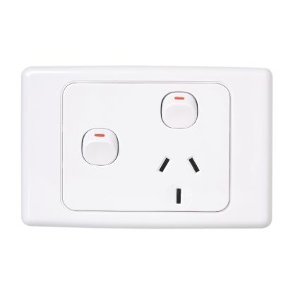 Picture of Single Switch Socket Outlet, 2000 Series, 250V, 10A, Removable Extra Switch