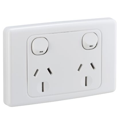Picture of Twin Switch Socket Outlet, 2000 Series, 250V, 15A