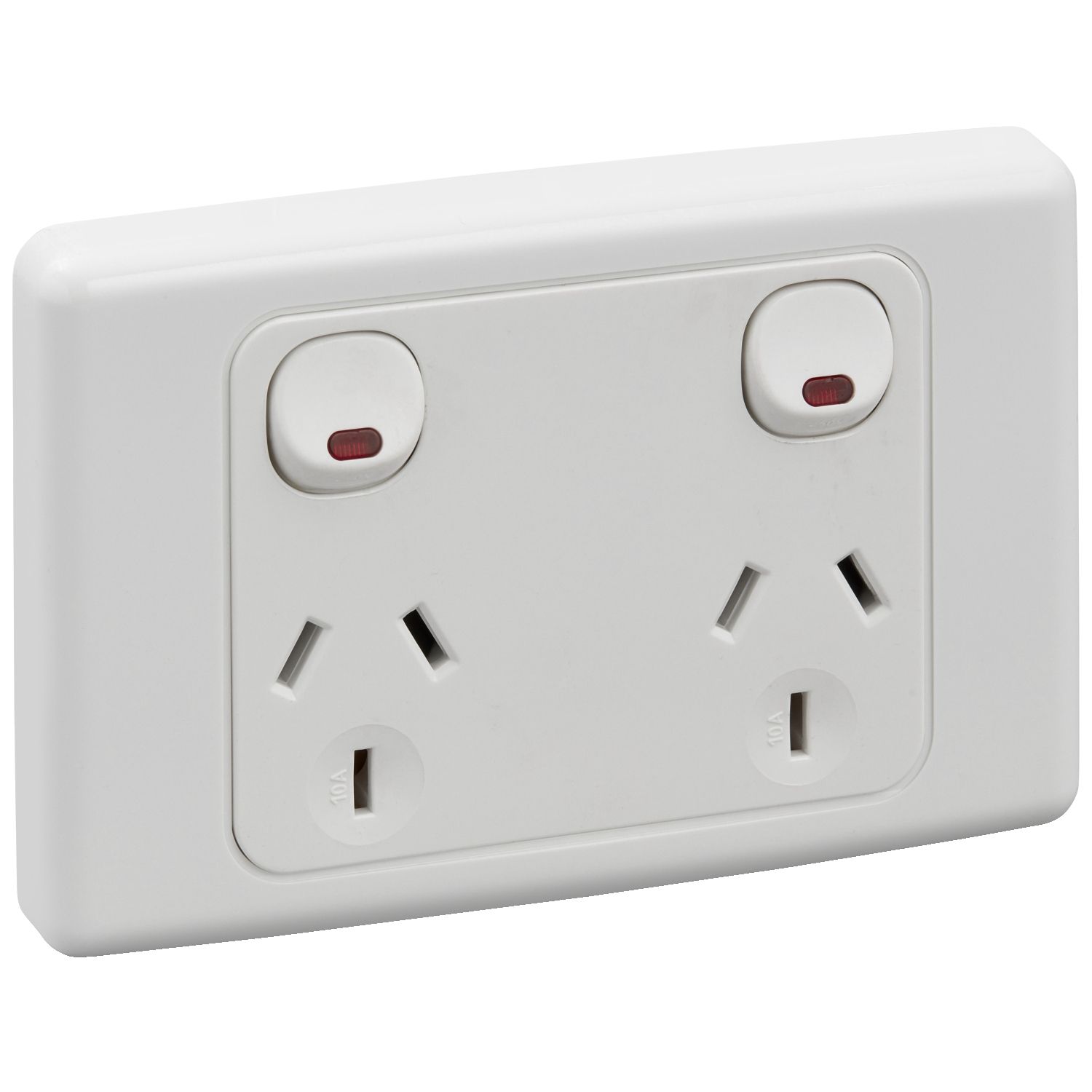 Picture of Twin Switch Socket Outlet, 2000 Series, 250V, 10A, 2 Pole