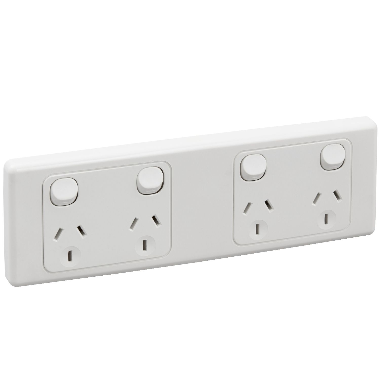 Picture of Quad Switch Socket Outlet, 2000 Series, 2 Gang, Grid Plate and Surround