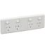 Picture of Quad Switch Socket Outlet, 2000 Series, 2 Gang, Grid Plate and Surround