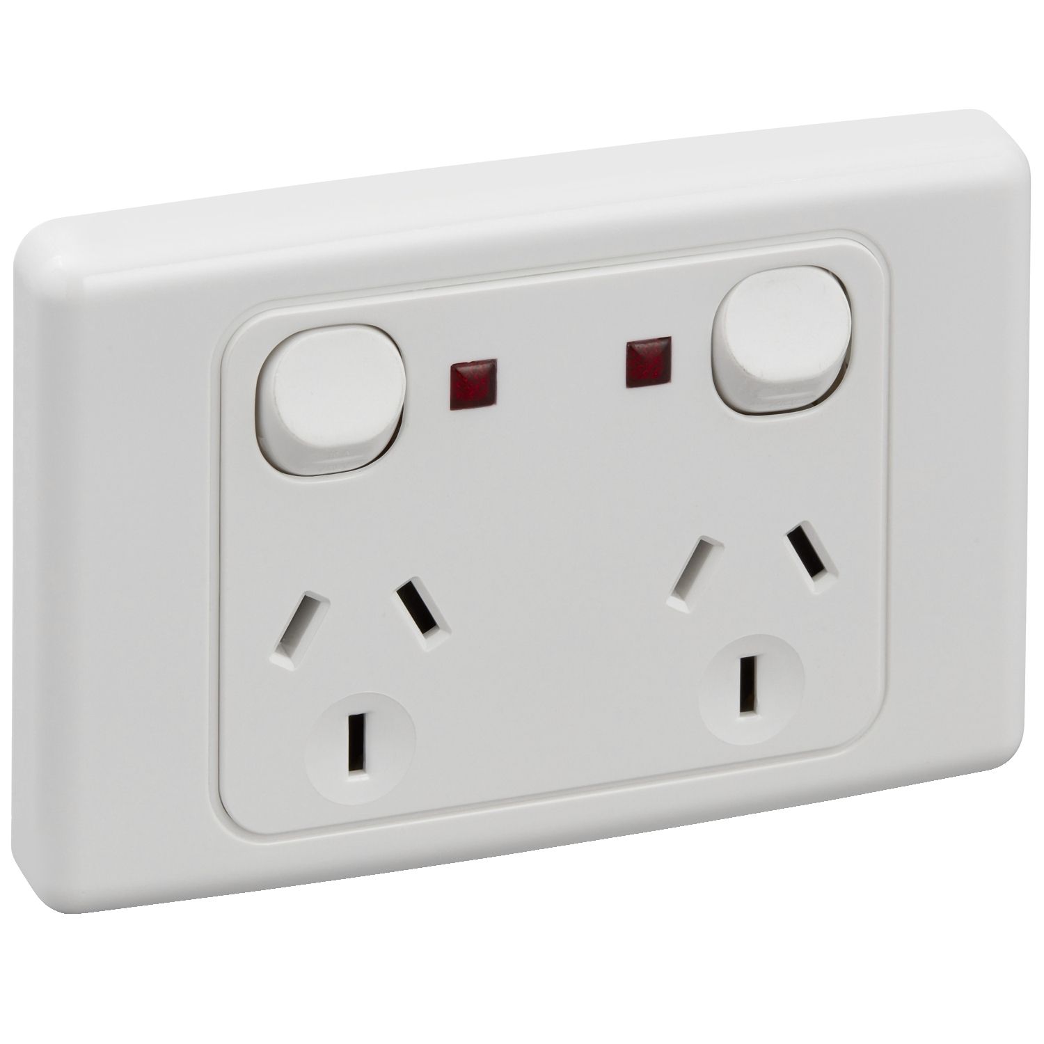 Picture of Twin Switch Socket Outlet, 2000 Series, 250V, 10A, Indicator