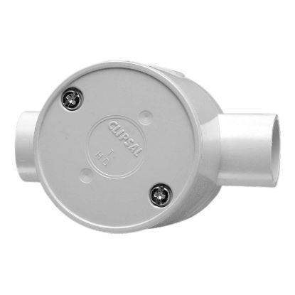 Picture of Junction Box, Clipsal - Cable Management, Standard Deep, 20mm I.D, 2 Way Through Entry