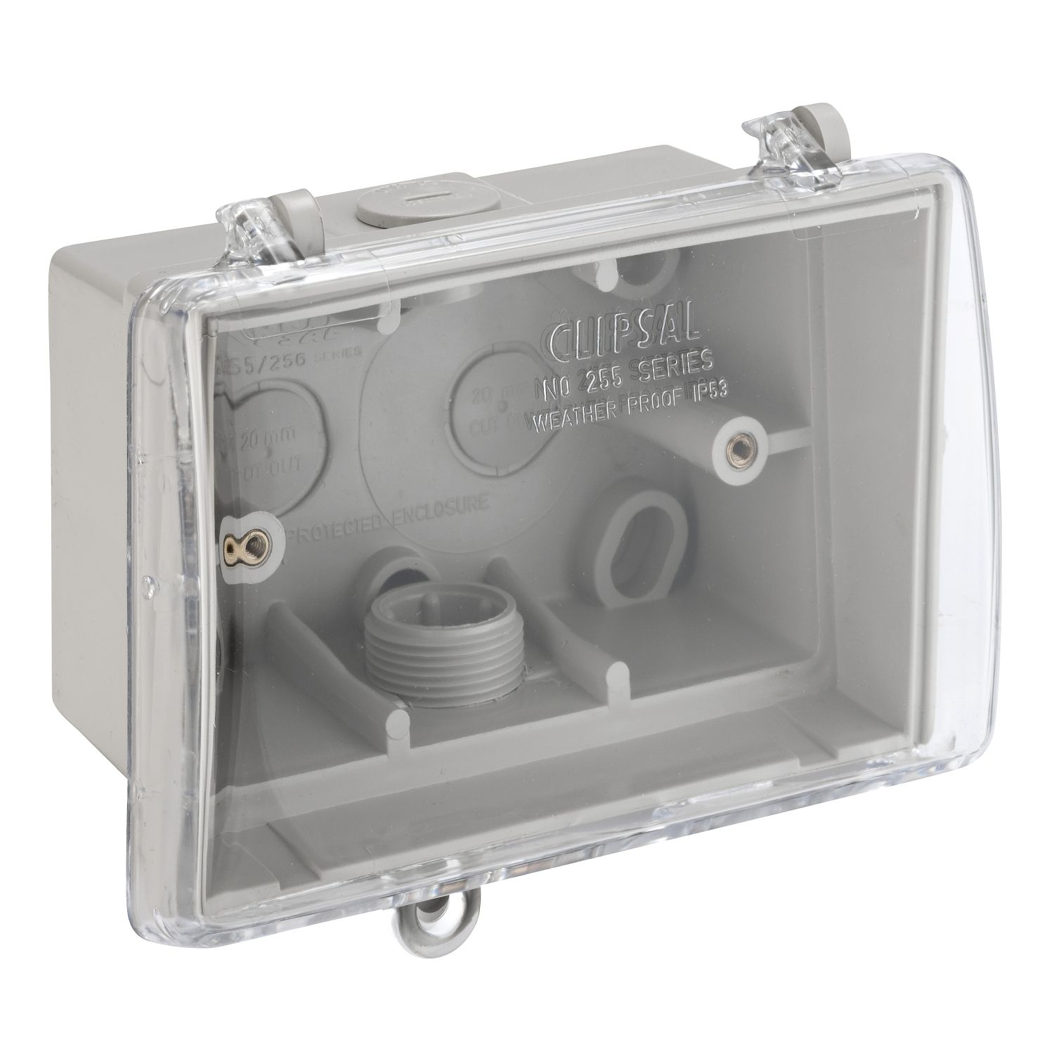 Picture of Weather Protective Box, Clipsal - Mounting Accessories, 137x110x77mm, with Clear Lid and Locking Provision