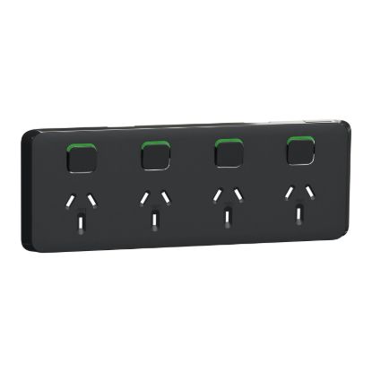Picture of Skin Socket Switch, Clipsal Iconic, Horizontal Quad, 10A 250V
