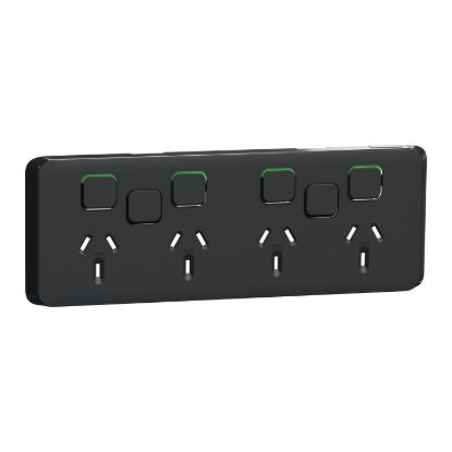 Picture of Skin Socket Switch, Clipsal Iconic, Horizontal Quad, 10A 250V